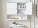 Bathroom Wall Cabinet with Vertical-Slatted MDF Doors and Painted Finish 22.13*5.12*23.03in White 34148523