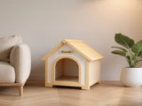 FSC Solid Cedar Pet House Cream Yellow Cabin Style Indoor Shelter for Small Dogs & Cats W3799P381058