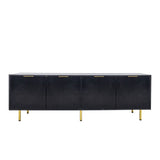 ZUN Modern warm Black TV cabinet for 80 inch TV Stands, for Living Room Bedroom W331P195807