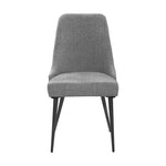 ZUN Set of 2 Fabric Upholstered Dining Chairs, Grey and Gunmetal B016P224727