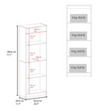 FM FURNITURE Bear Flat Bookcase with Open Storage and 4 Shelves ,Stained Walnut B128P301393