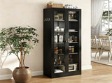 Metal Kitchen Pantry - 72" Tall Storage with 5 Adjustable Shelves, Black Freestanding T2398P504064