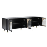 ON-TREND Contemporary TV Stand Adjustable Shelves for TVs Up to 78'', Stylish Media Console WF325998AAB