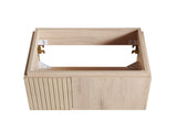24" MURI White Oak Woodgrain Plywood Cabinet with Double Doors, NO Basin and Top, NO Faucet and Sink W2615P479144