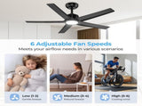 44 inch Ceiling Fans with Lights, Large Air Volume Ceiling Fans with Reversible Quiet DC Motor and 30230038