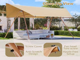 Hexagonal Shade Sail Canopy, Large 206"x118" UV Block Sun Shade with UPF 50, Waterproof W2505P427760