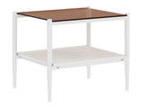 Set of 2 Rectangle End Table, Tempered Glass Tabletop with MDF layer, Modern Table for Living Room , W241P184254