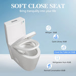 ZUN 1.1/1.6 GPF Dual Flush One-Piece Toilet, Elongated Bowl with Soft Close Seat, Water-Saving MAP W1573101058