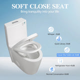 ZUN 1.1/1.6 GPF Dual Flush One-Piece Toilet, Elongated Bowl with Soft Close Seat, Water-Saving MAP W1573101058