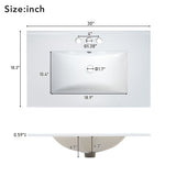 30-inch bathroom vanity with ceramic sink, rubberwood frame, MDF panels, one door with double N729P290689E