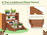 Compact Easy-Assemble Wooden Plant Stand, Succulent Seedling Pot Rack for Window Balcony Desktop 62051594