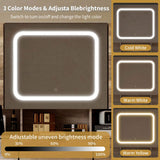 Large Vanity Table Set with LED Lighted Mirror, Vanity Desk with Charging Station, Makeup Table with 23225109