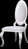 ZUN Leatherette Dining Chair with Oval Backrest Set of 2, Stainless Steel Legs W131165714