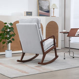 ZUN 25.2"W Modern Rocking Chair Accent Lounge Armchair Comfy Boucle Upholstered High Back Wooden Rocker W1298137121