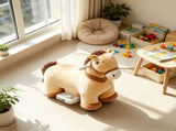 Brown 6V Electric Ride On Pony Battery Powered Toddler Toy with Music, Forward Movement & Silent PU 96194738
