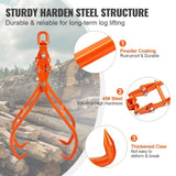 VEVOR Timber Claw Hook, 28 inch 4 Claw Log Grapple for Logging Swivel Steel Log Lifting T3342P311741