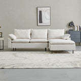 ZUN L-Shaped linen sectional sofa with right chaise,living room ,bedroom,office. 32408259