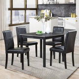 5 Piece Dining Table Set, Kitchen Table Set with a Square Table and 4 Upholstered Chairs, 78365253