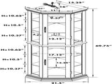 Corner Curio Cabinet with Lights, Adjustable Tempered Glass Shelves, Mirrored Back, Display 45202248