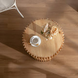 Retro Fashion Style Cylindrical Side Table with Vertical Texture Relief Design,Suitable for Living GL-W757102860