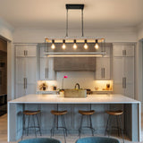 ZUN Filep 5 - Light Farmhouse Kitchen Island Pendant Light[No Bulb][Unable to ship on weekends, please 98235129