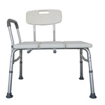 ZUN Medical Bathroom Safety Shower Tub Aluminium Alloy Bath Chair Transfer Bench with Wide Seat & Padded 48856399