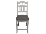 Contemporary Antique White Counter Height Chairs Upholstered Cushion Seat Ladder Back 2pc Dining B011P368158