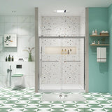 Bypass shower door, sliding door, with 5/16" tempered glass and Brushed Nickel finish 6074 W2122P166988