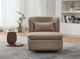 25.2 "Wide Modern Chenille Cushioned Armless Metal Base 360&deg Swivel Chair with Pillow, Suitable for W3118P253947