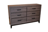 Sierra Contemporary Style 6-Drawer Dresser Made with Wood in Gray 808857665805