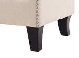 Kathy Roll Arm Entryway Accent Bench, Sky Neutral Beige Polyester B2719P238171