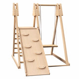 ZUN 4-in-1 Indoor Play Gym - Jungle Gym Playset with Baby Swing, Slide, Ladder, and Climbing Wall 30433659