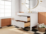 Fully Assembled 36'' White Freestanding Single Sink Bathroom Vanity with 2 Handle Sets and W1826P439634