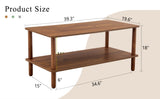 Modern 2-Tier Coffee Table for Living Room Furniture,Rectangular Center Table with Open Storage W3226P279108