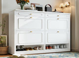 Wooden Shoe Cabinet with 4 Flip Drawers,Shoes Rack Cabinet with 2 Storage Drawers,Classified Storage W1580P402825