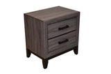 Contemporary Style 2-Drawer Nightstand Made with Wood in Gray 808857696809