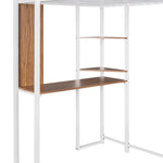 ZUN Twin Metal Loft Bed with 2 Shelves and one Desk ,WHITE 65092120