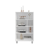 Bellagio 40" Tall Four-Tier Shelf Base Cabinet with 6 Cubbies White B200P253714