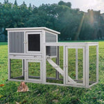 ZUN Wooden Rabbit Hutch Chicken Coop with 1 Removable Tray and 3 Lockable Doors for Indoor and Outdoor W2181P151884