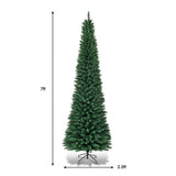 7ft Slim Pencil Christmas Tree - Space-Saving Design for Small Corners, 700 Realistic PVC Branches 99576991