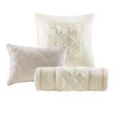 7 Piece Tufted Comforter Set Blush King B03597045