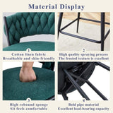 Two rotating bar stools with breathable cotton and linen soft cushions, in a retro green seat and W2920P281917