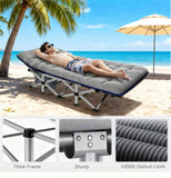 Grey outdoor camping bed with mat and handbag, heavy-duty outdoor bed 16455423