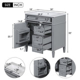 ZUN 30'' Bathroom Vanity with Top Sink, Modern Bathroom Storage Cabinet with 2 Drawers and a Tip-out 66615675