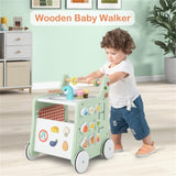 6-in-1 Wooden Baby Stroller with Play Kitchen 83152890