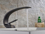 Black Bathroom Faucet, Brushed Black Faucet for Bathroom Sink, Black Single Hole Bathroom Faucet W1932P156222