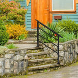 Handrails for Outdoor Steps, Wrought Iron Handrail Fits 1 to 4 Steps, Transitional Handrail with 27863696
