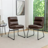 ZUN Milos Contemporary Upholstered Dining Chairs, Set of 2, Antique Brown T2574P245417