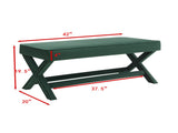 Comfort Double Bench Upholstered in Velvet Fabric,Stool Stylish X-Crossed Legs,Comfort Cushion W2671P441834