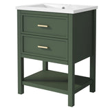 24'' Vanity with Top Sink, Modern Storage Cabinet with 2 Drawers, Single Sink N710P191968F